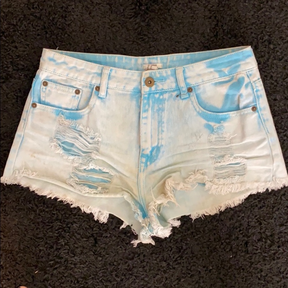 Blue High Waisted Shorts
